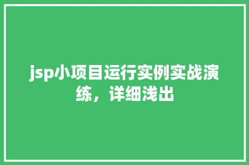 jsp小项目运行实例实战演练，详细浅出