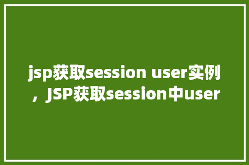 jsp获取session user实例，JSP获取session中user实例的示例  第1张