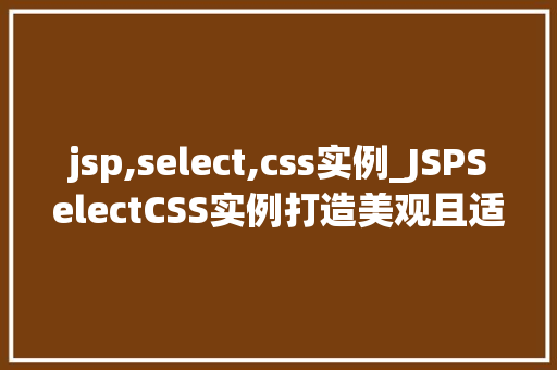 jsp,select,css实例_JSPSelectCSS实例打造美观且适用的下拉菜单