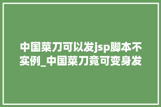 中国菜刀可以发jsp脚本不实例_中国菜刀竟可变身发jsp脚本利器实例分析让你大吃一惊