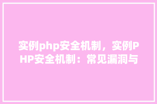 实例php安全机制，实例PHP安全机制：常见漏洞与防御步骤