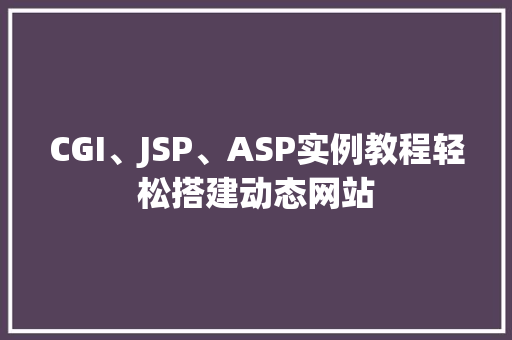 CGI、JSP、ASP实例教程轻松搭建动态网站