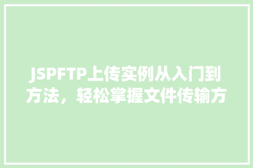 JSPFTP上传实例从入门到方法，轻松掌握文件传输方法